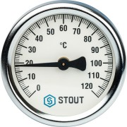 Термометр биметаллический «STOUT» с резьбой, гайкой и прокладкой