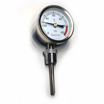 Биметаллический термометр 0-120 радиальный (нерж. сталь)