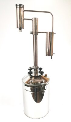 Дистиллятор фланцевый с вертикальной царгой, с разборным отстойником кламп 1.5 дюйма (ЦРД) 13л ТЭН