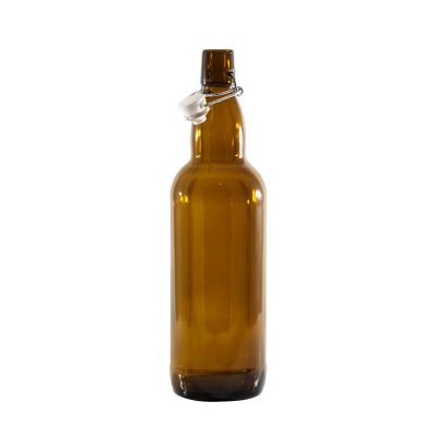 Бутылка Litva 1л, коричневая с бугельной пробкой