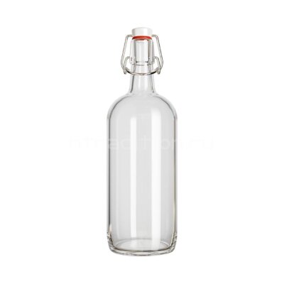Бутылка Бомба 1 литр с бугельной пробкой (прозрачная)  (9)
