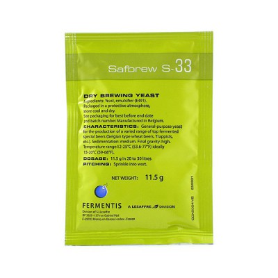 Дрожжи пивные Fermentis Safbrew S33 11.5 грамм