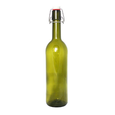 Бутылка Бордо Классик 0.75л, оливковая с бугельной пробкой